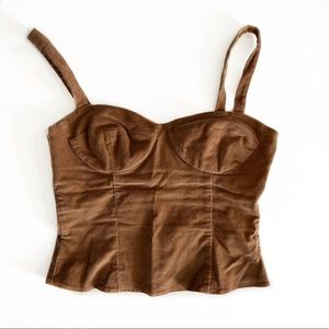 Reformation Carter Brown Corduroy Bustier Top 2